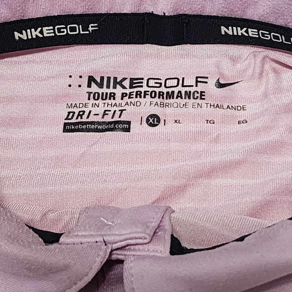 Nike Golf Tour Performance Dri-Fit Polo Size XL Striped Pink - Picture 3 of 8